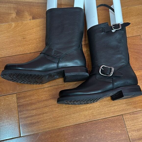 NWOB Frye Veronica Short Women's Black Grain Leather Western Moto Boot Size 5.5 - Picture 6 of 11